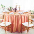 Round Crushed Taffeta Tablecloth With Skirt 60" Apricot/Peach