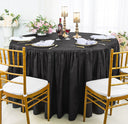 Round Ruffled Crushed Taffeta Tablecloth with Skirt