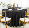Round Ruffled Crushed Taffeta Tablecloth with Skirt