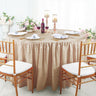 Round Ruffled Crushed Taffeta Tablecloth with Skirt