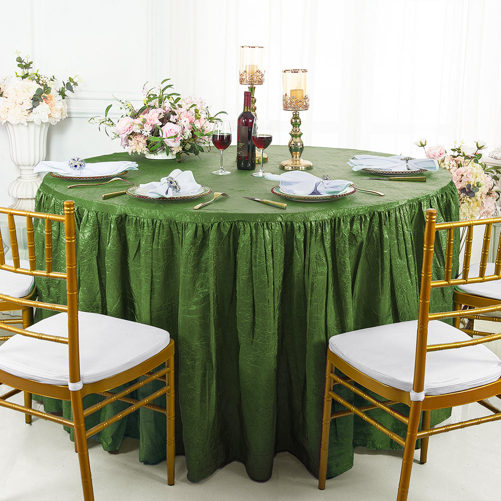 Round Fitted Crushed Taffeta Tablecloth