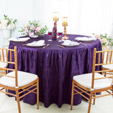 Round Ruffled Crushed Taffeta Tablecloth with Skirt