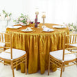Round Crushed Taffeta Tablecloth With Skirt