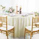 Round Ruffled Fitted Crushed Taffeta Table Cover