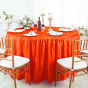 Round Ruffled Fitted Crushed Taffeta Table Cover