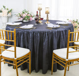 Round Ruffled Fitted Crushed Taffeta Table Cover
