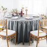 Round Ruffled Fitted Crushed Taffeta Table Cover