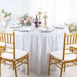 Round Ruffled Fitted Crushed Taffeta Table Cover