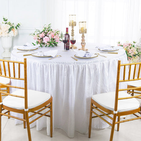 Round Ruffled Fitted Crushed Taffeta Table Cover