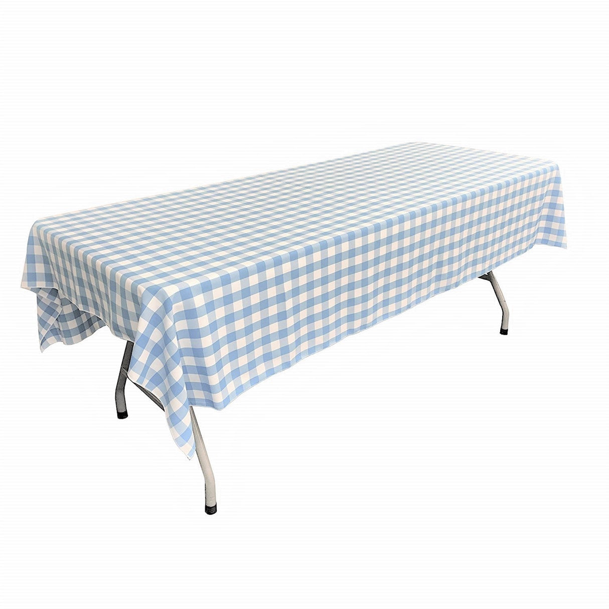 Polyester Poplin Gingham Checkered Tablecloth - White And Red, 60" Wide x 102" Long (1 Piece)