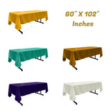 Polyester Poplin Fabric - Rectangular Tablecloth, 60" X 102", Seamless, Serged Edge (1 Piece)