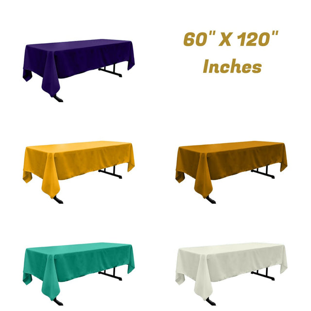 Rectangular Polyester Poplin Fabric - Seamless, Wrinkle And Stain Resistant, 60" X 120" (1 Piece)