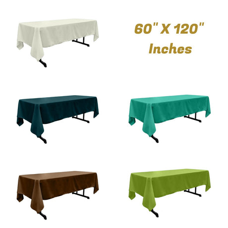 Rectangular Polyester Poplin Fabric - Solid Color, 60" X 132" (1 Piece)