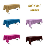 Rectangular Polyester Poplin Fabric - 60" X 84", Seamless, Serged Edge, Multiple Colors (1 Piece)
