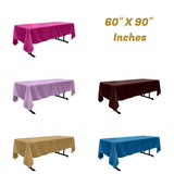 Rectangular Polyester Poplin Fabric - 60" X 90", Seamless, Serged Edge, Multiple Colors (1 Piece)