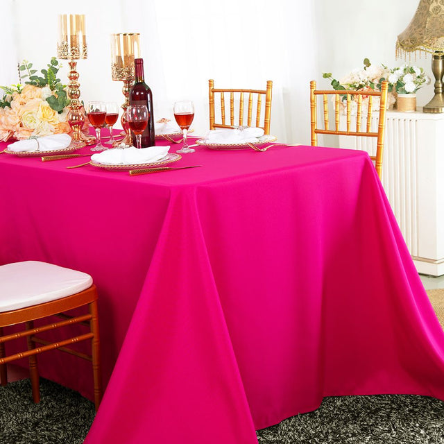 Rectangular Polyester Tablecloth 72x120 Fuchsia