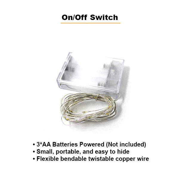 20 LED Copper String Light Battery Operated – Yellow