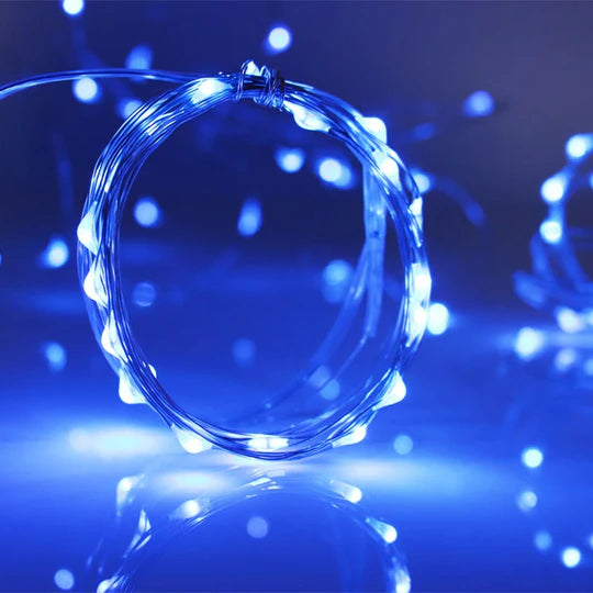 20 LED Mini String Light – Batteries Included, 4 Light Functions (Blue)