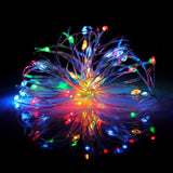 100 LED Silver Copper Fairy Lights Battery Operated