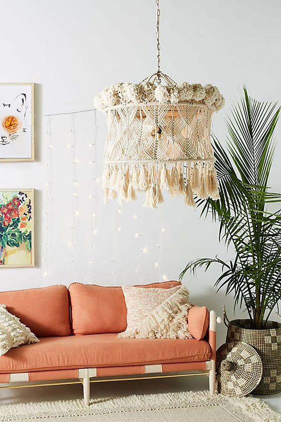 96 LED 6 Strand Curtain Light Battery Operated