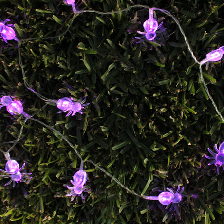 10 LED String Light Spider – Battery Operated, White/Purple