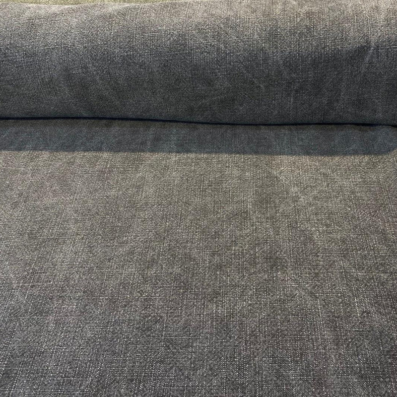 Belgian Linen Drifter Gotham Black Linen Fabric - Shabby Chic, 56" Width (By The Yard)