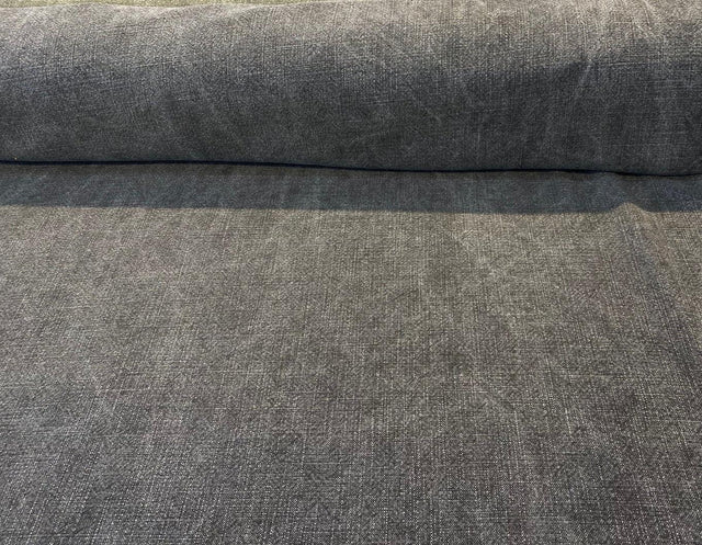 Belgian Linen Drifter Gotham Black Linen Fabric - Shabby Chic, 56" Width (By The Yard)