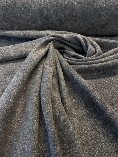 Belgian Linen Drifter Gotham Black Linen Fabric - Shabby Chic, 56" Width (By The Yard)