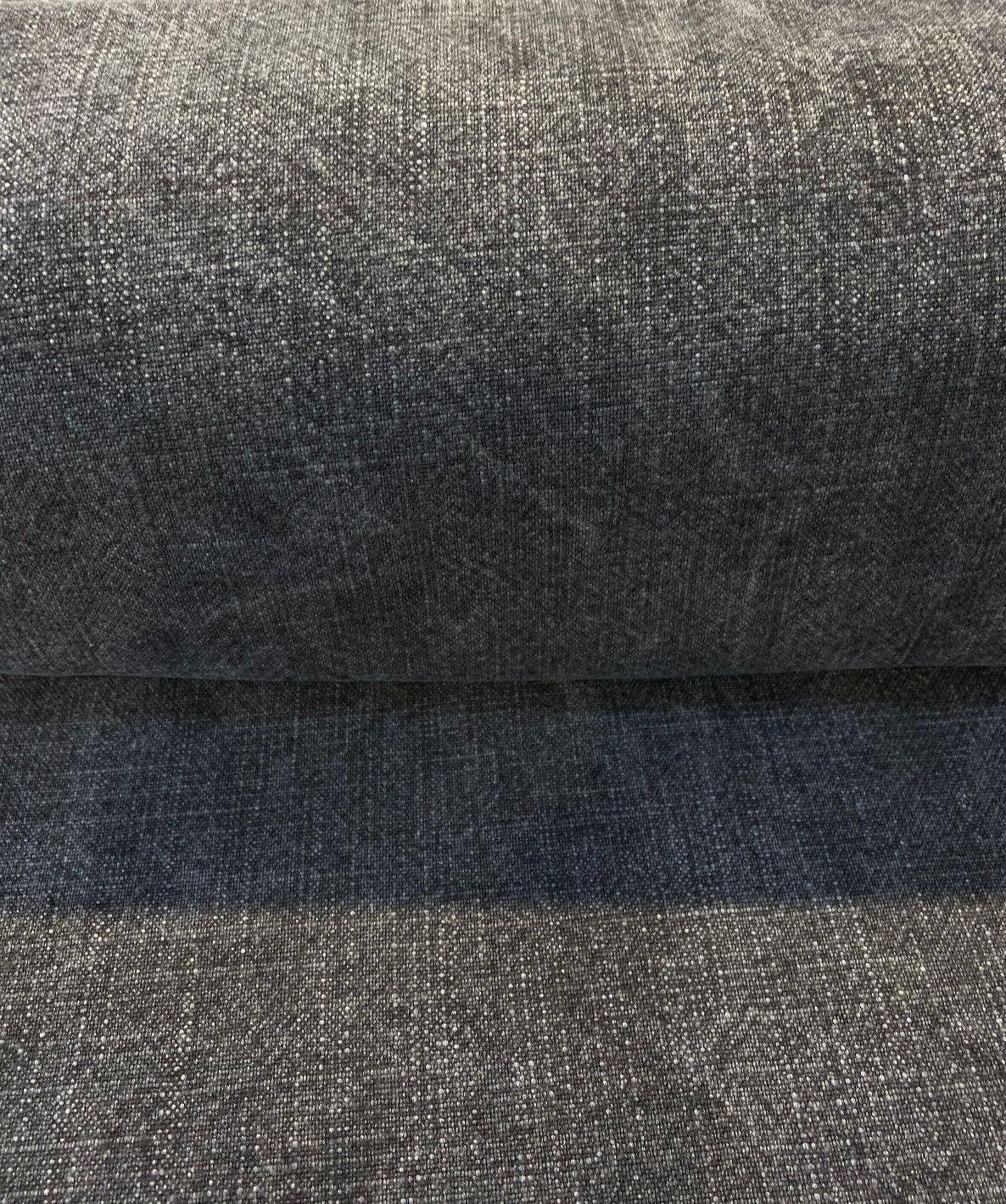 Belgian Linen Drifter Gotham Black Linen Fabric - Shabby Chic, 56" Width (By The Yard)