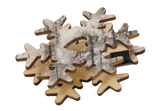 10 LED Wood Snowflake Light Set Battery Operated 2 Assorted Styles
