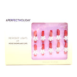 20 LED Microdot Lights with 10 Wood Snowflake Clips and Indoor Battery Box