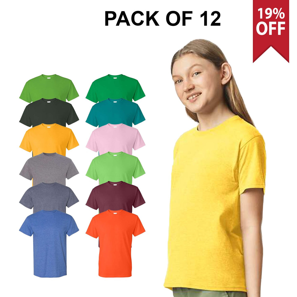 12 Pack: Softstyle Youth CVC T-Shirt