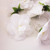 8 LED Large White Flower String Lights Warm White