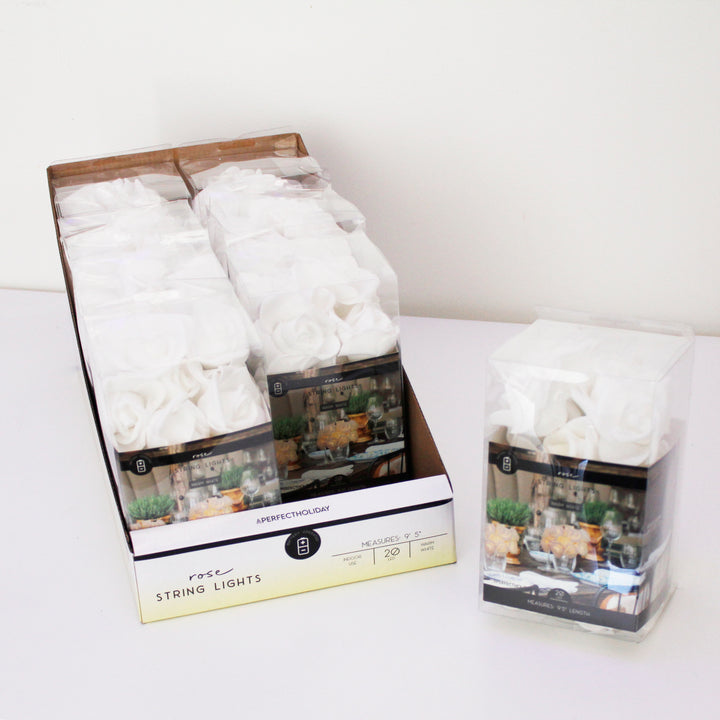20 LED Soft White Rose String Lights Warm White