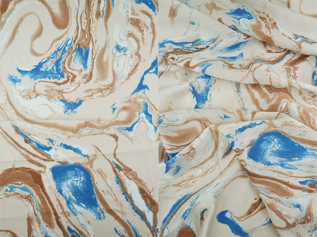 Bubble Satin Marble Print Fabric