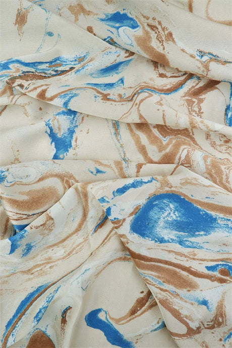 1 Yard Bubble Satin Marble Print Woven Fabric Soft Durable Drapery Use 58/59" Width
