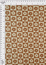 1 Yard Polyester Spandex Mesh Fabric Daisy Floral Flower Print Lightweight Soft Stretch 54" Width