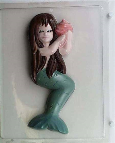 Large Mermaid Holding Shell Chocolate Mold - CCAO018
