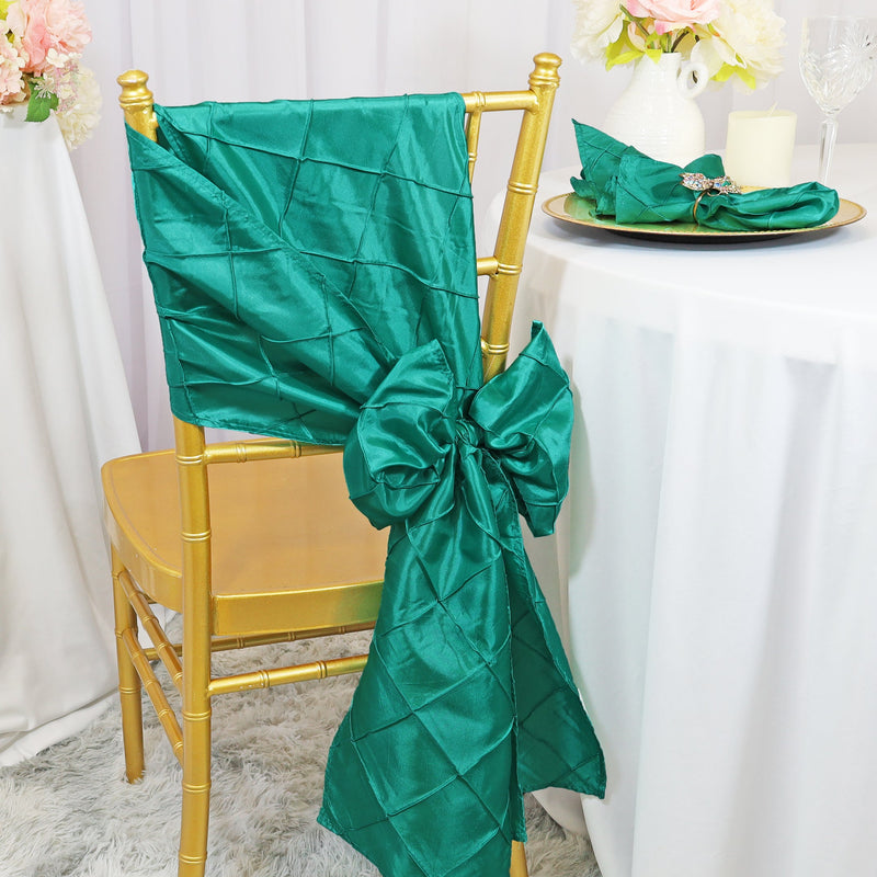 Pintuck Taffeta Chair Sash Sample Jade