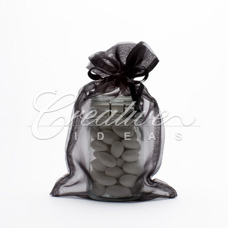 6"X 9" Organza Pouches-Sold By A Dozen Pieces ( 6 Pieces/Inner Pack) (Black)