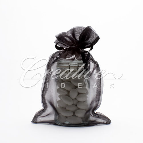 6"X 9" Organza Pouches-Sold By A Dozen Pieces ( 6 Pieces/Inner Pack) (Black)