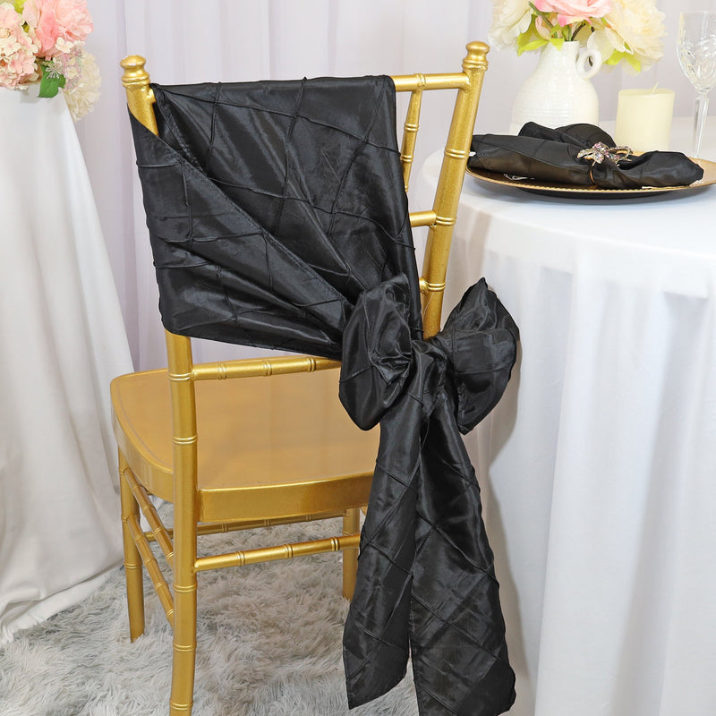 Pintuck Taffeta Chair Sash Sample Black