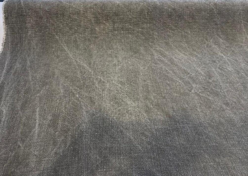Belgian Linen Drifter Moss Linen Fabric - Moss, Shabby Chic, 56" Width (1 Yard)