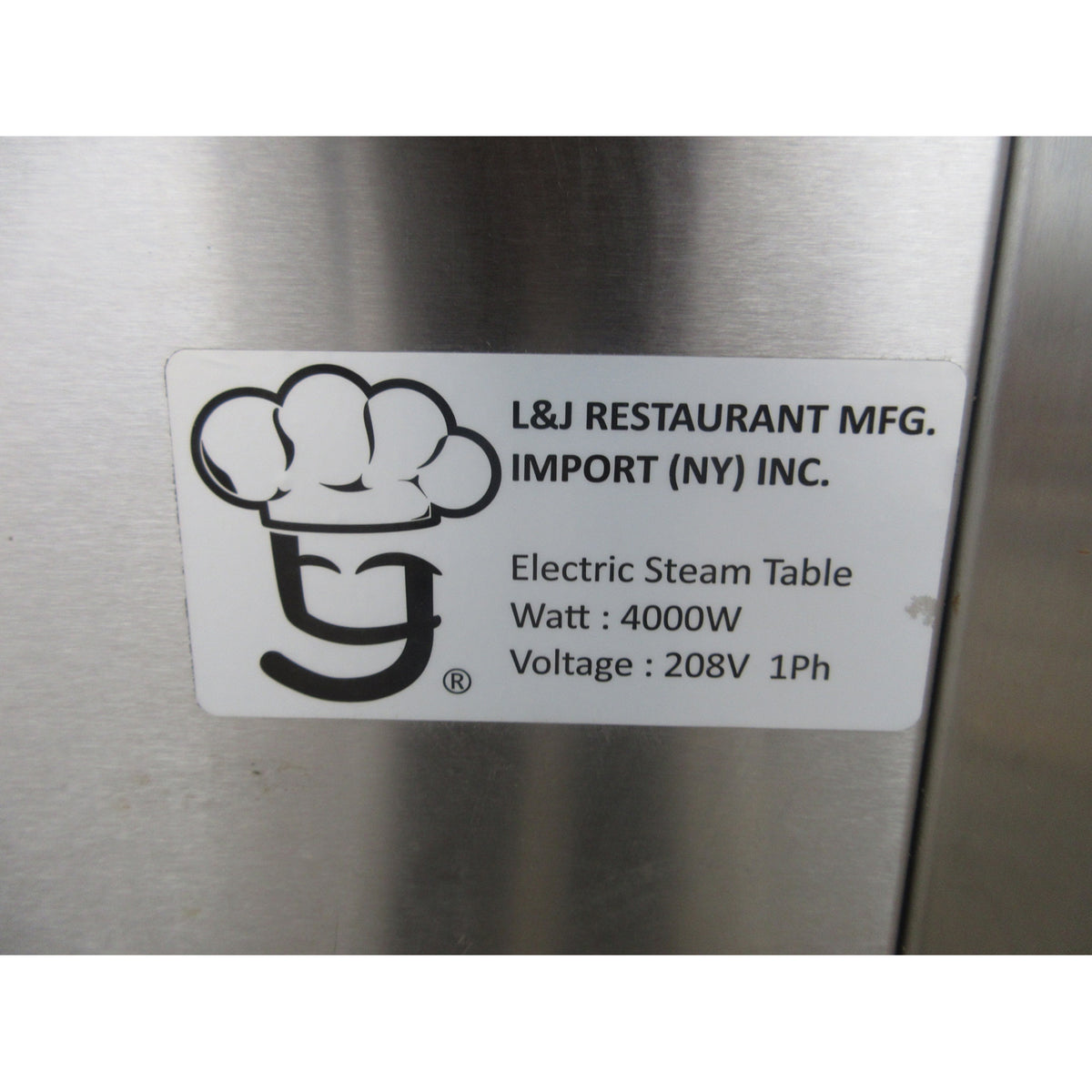 L& J Hot Food Table, 4 Pans, Used Excellent Condition