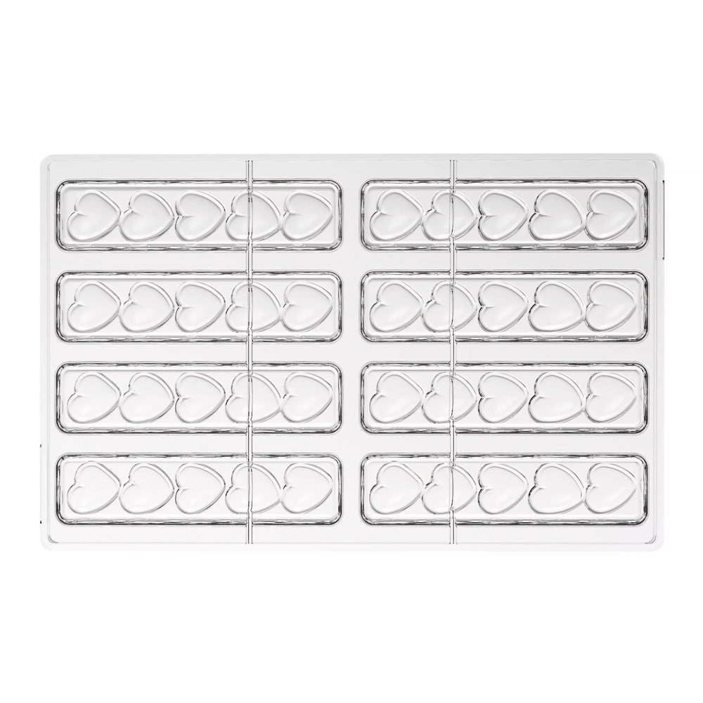 Silikomart TESORO-B Tritan Heart Bar Chocolate Mold, 8 Cavities
