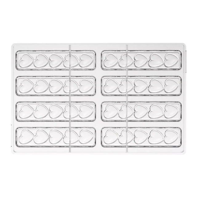 Silikomart TESORO-B Tritan Heart Bar Chocolate Mold, 8 Cavities