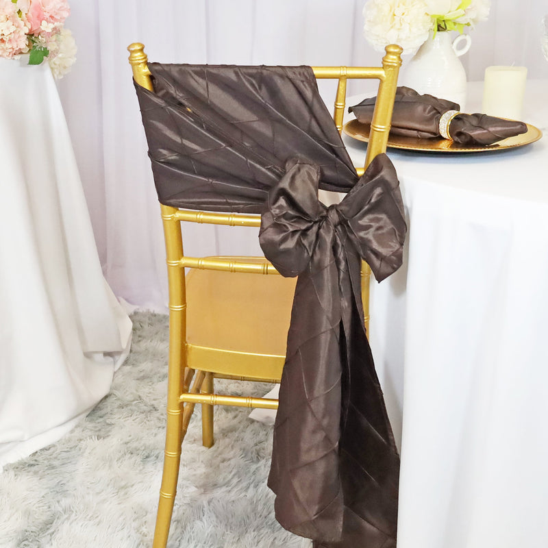 Pintuck Taffeta Chair Sash Sample Chocolate