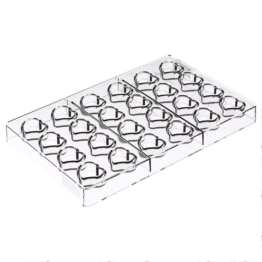 Silikomart TESORO-P Tritan Heart Praline Chocolate Mold, 24 Cavities