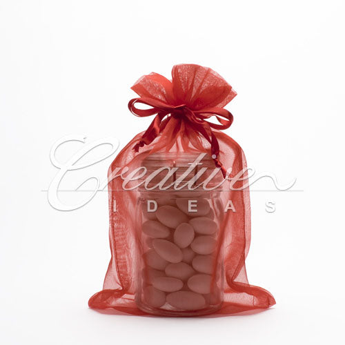 6"X 9" Organza Pouches-Sold By A Dozen Pieces ( 6 Pieces/Inner Pack) (Red)
