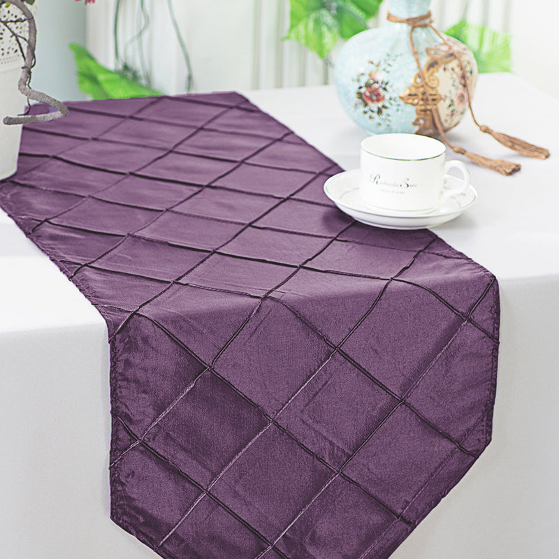 Pintuck Taffeta Table Runner 13x108 Wisteria